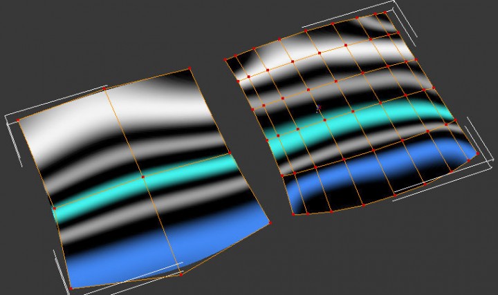 Mesh surface quality of reflections - Few vs Many Vertices