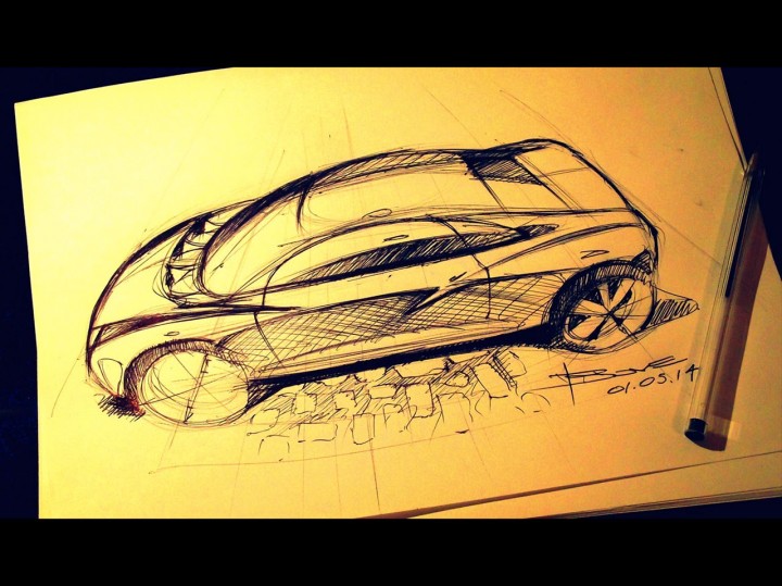 Top side perspective car sketch tutorial