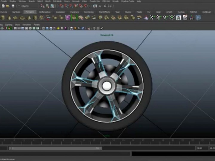 Car wheels instancing in Maya