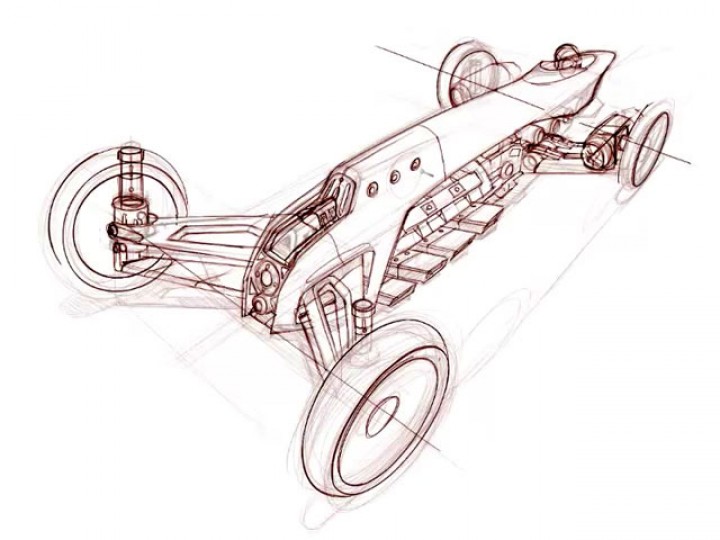 Racing car sketch in Painter